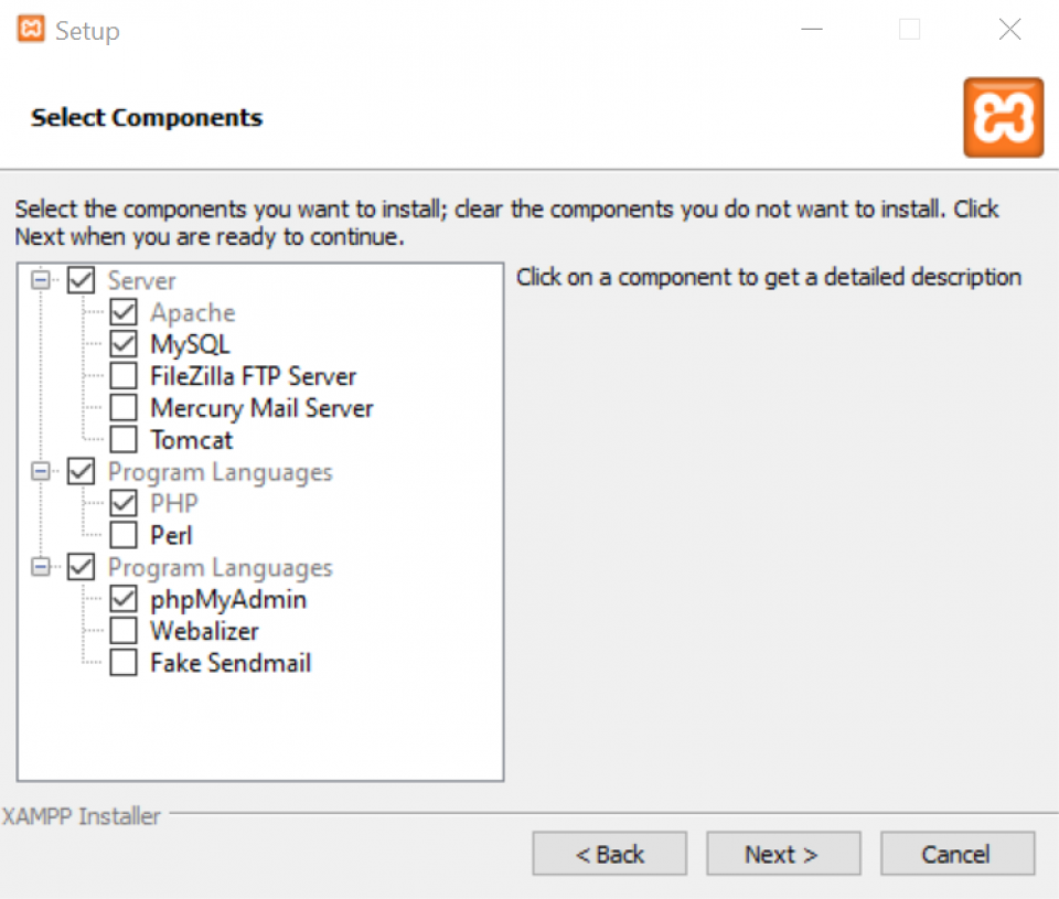Componentes de XAMPP