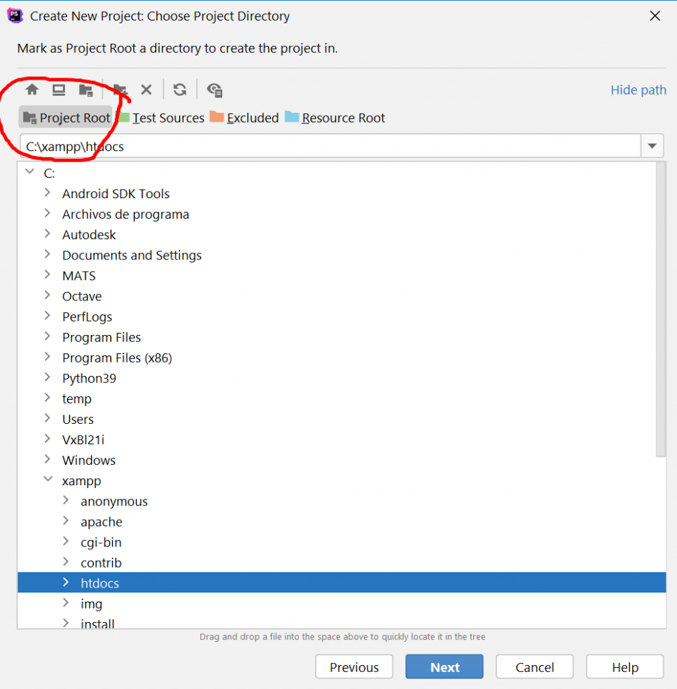 Nuevo proyecto phpStorm II