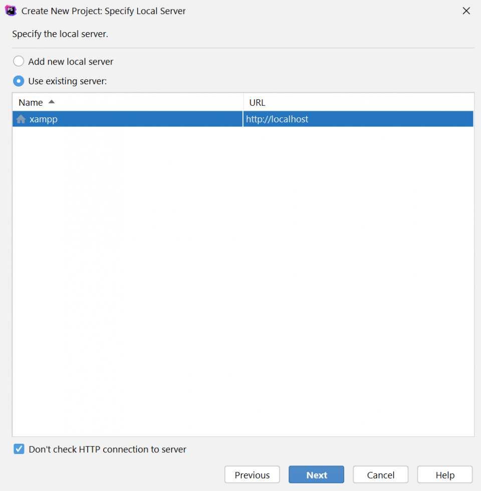 Nuevo proyecto phpStorm III